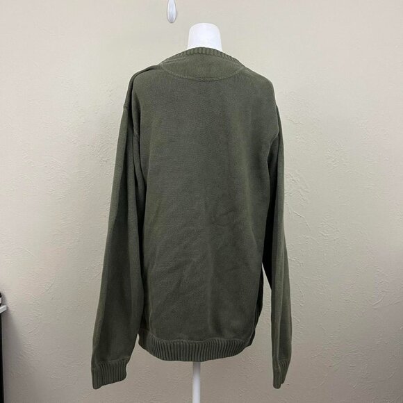 Green vintage 90s chunky cotton sweater - Picture 4 of 8